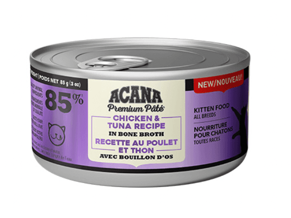 Acana Wet Cat Food - Premium Pate Chicken & Tuna Kitten Recipe Canned (3 oz)