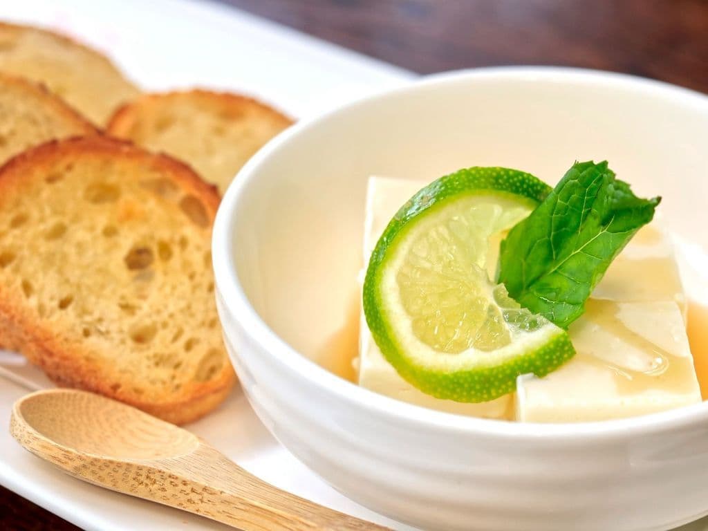 Yuzu Cream Cheese Cubes with Garlic Bread