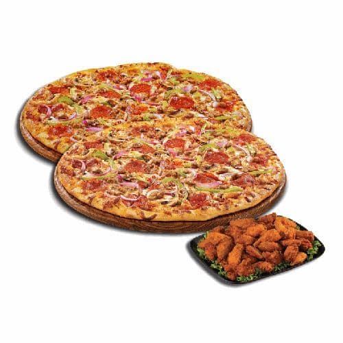 2 Large Pizza (3 Toppings) & 20 Wings