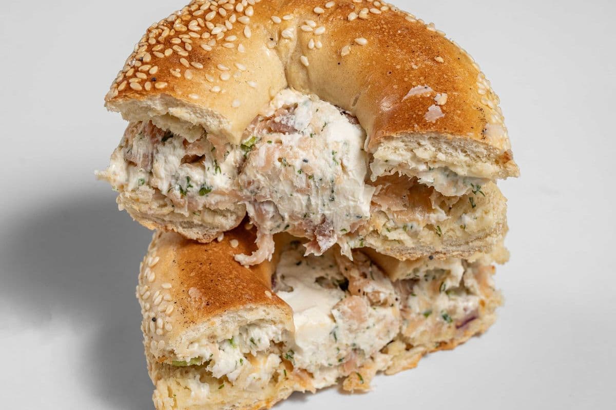 Toasted Bagel with Smoked Salmon Spread