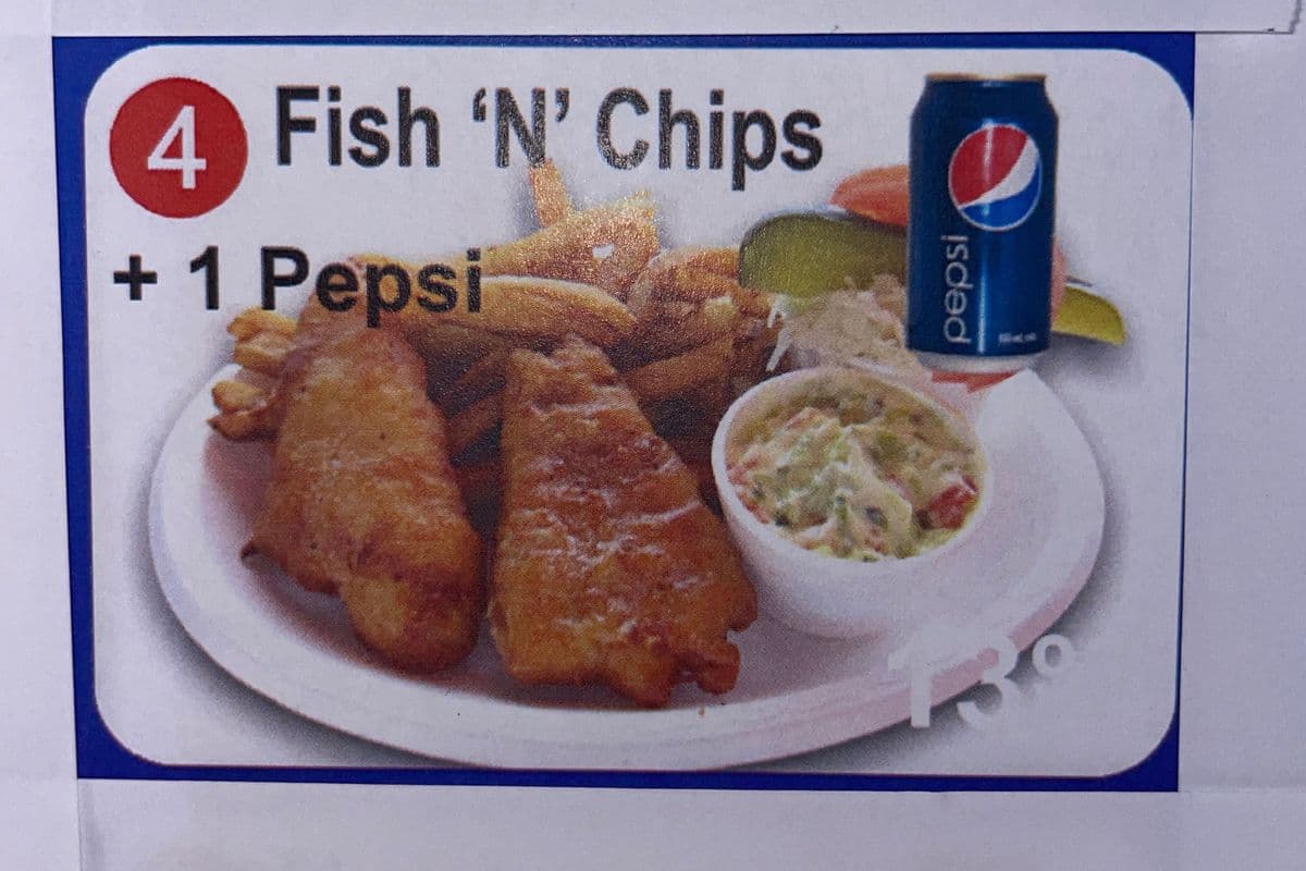 Combo 4# Fish N Chips + Salad + 1 drink