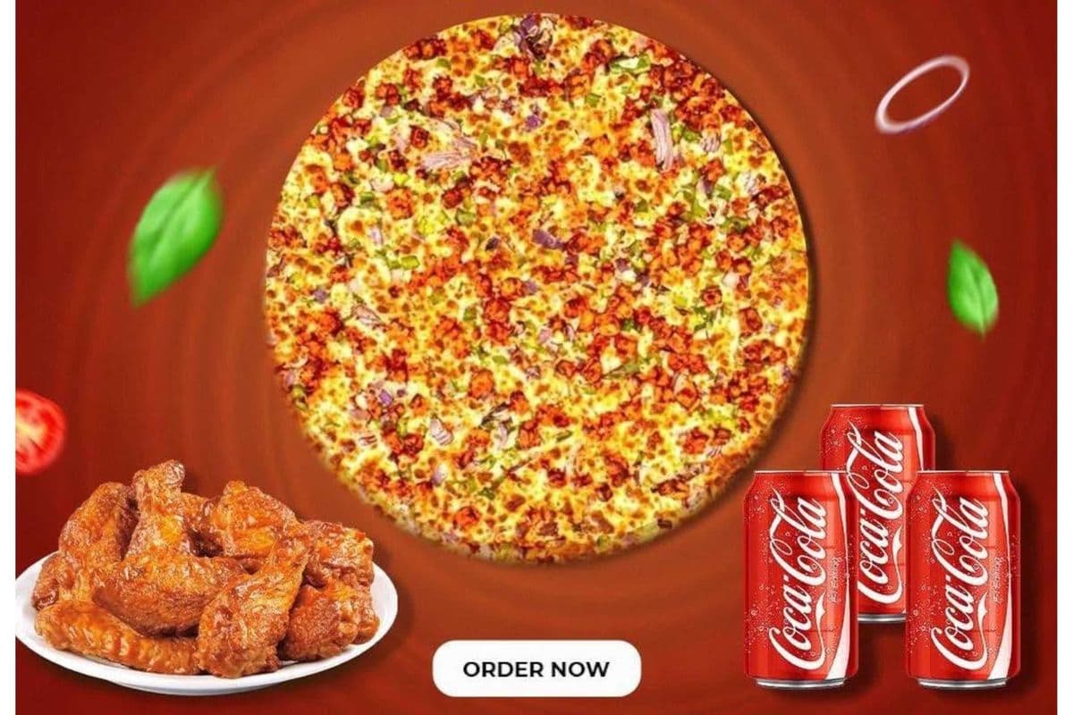 Medium Three-Topping Pizza Combo (10 Wings)