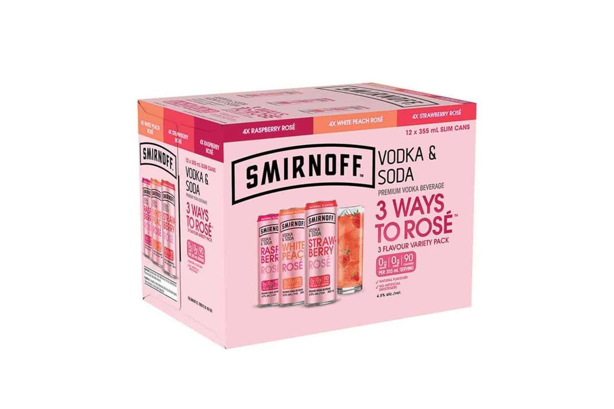Smirnoff 3 Ways To Rose (12 x 355mL Cans)