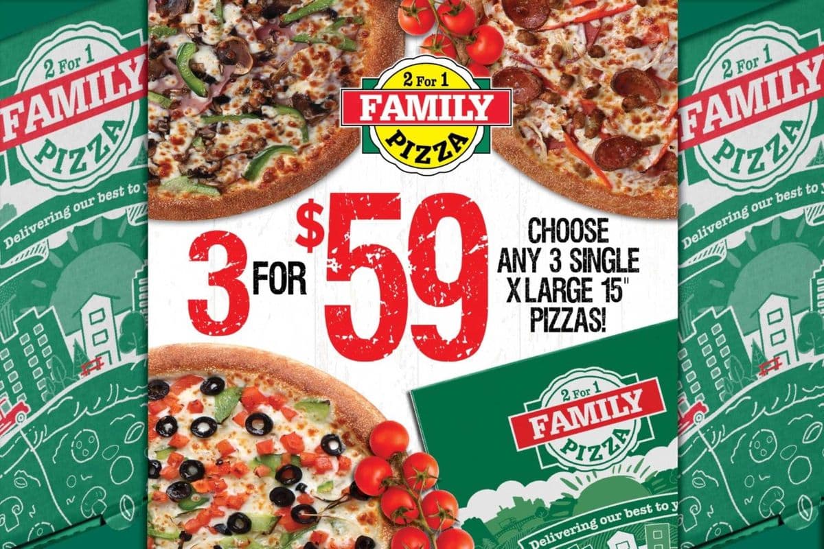 3 Extra-Large Pizzas for $59