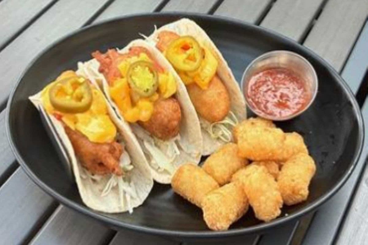 Crispy Fish Tacos and Tots