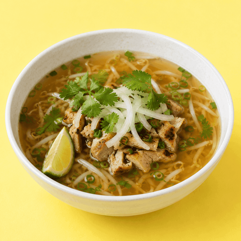 Soupe Pho Poulet grillé / Grilled Chicken Pho Soup