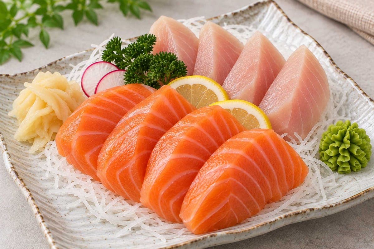 Salmon and Tuna Sashimi (8 pcs)