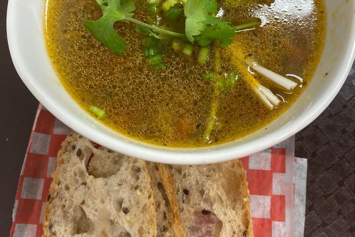 Chicken mix Soup with Toast