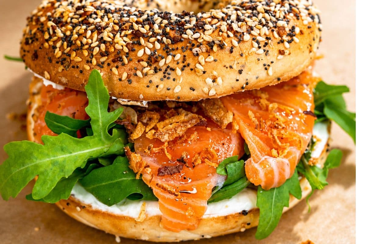 Maple Crunch Salmon Bagel