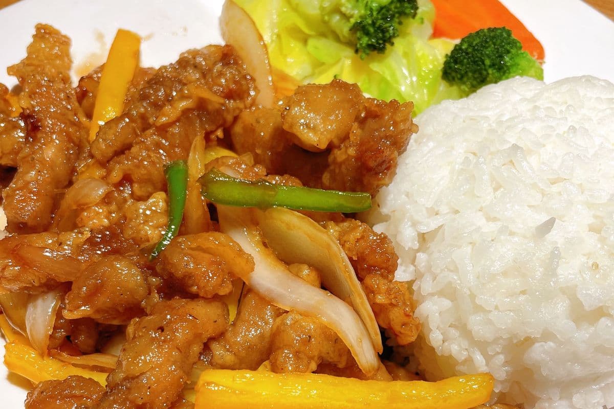 Ginger Beef with Rice and Veggie