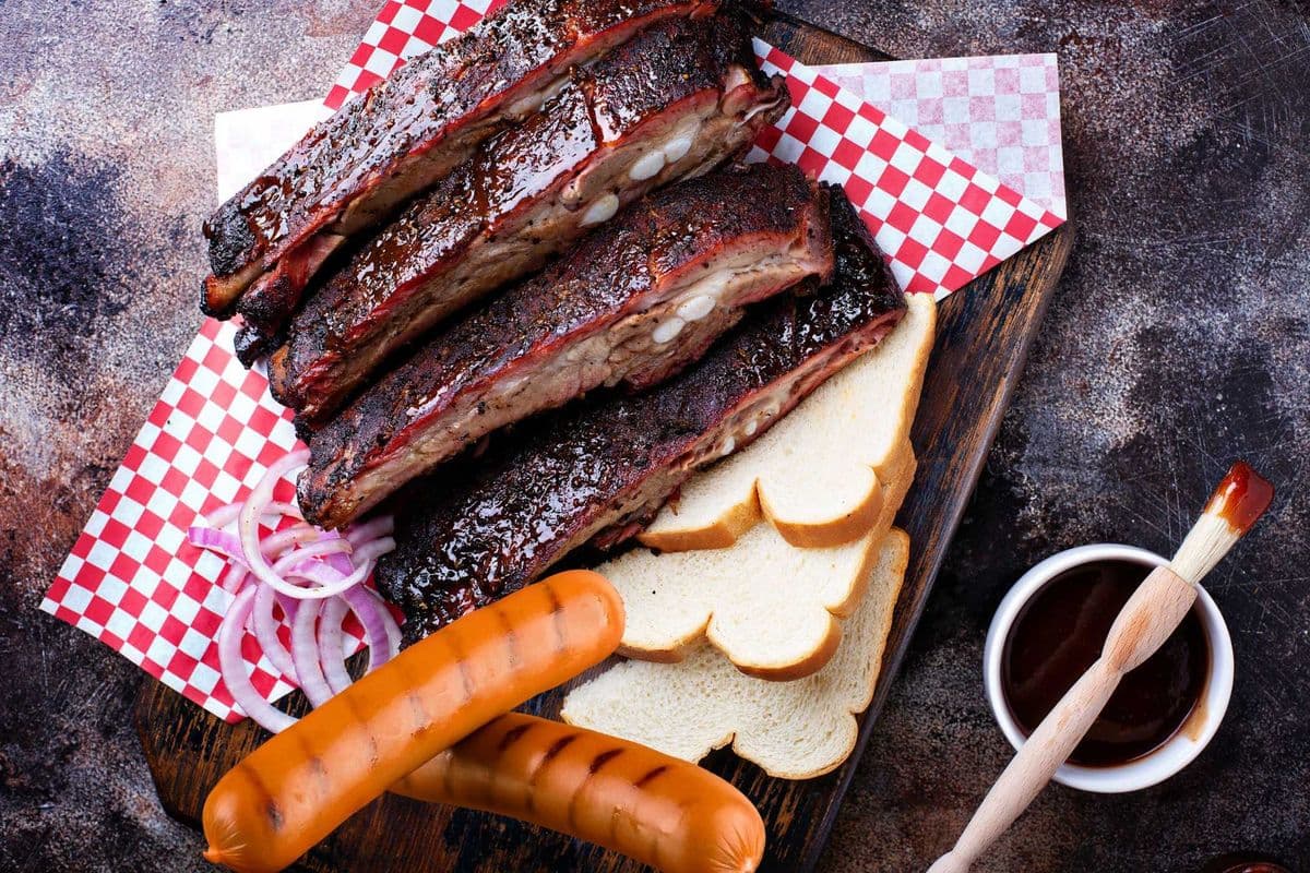 Smoked Brisket and Cheddar Sausage Platter