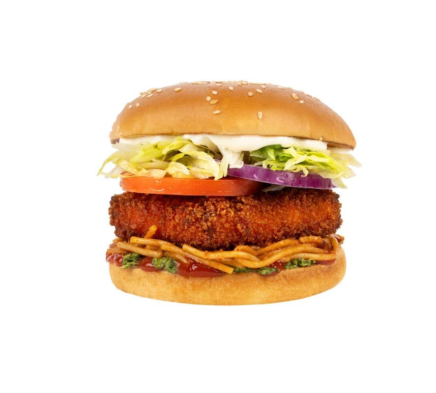 Paneer Noodle Burger