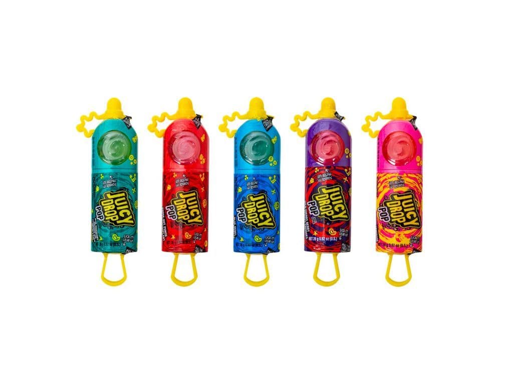 Juicy Drop Pop Hard Candy Lollipop with Sour Gel