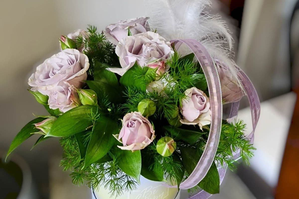 Box full of roses