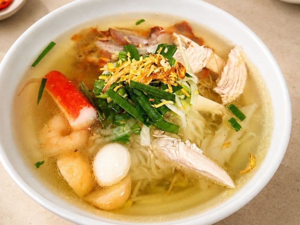 120. Assorted Meat & Seafood Rice/Egg Noodle Soup