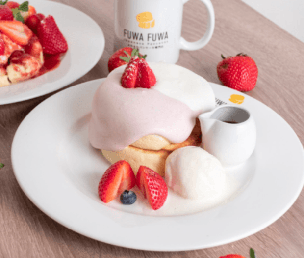 6. Strawberry Pancake with Chocolate Sauce