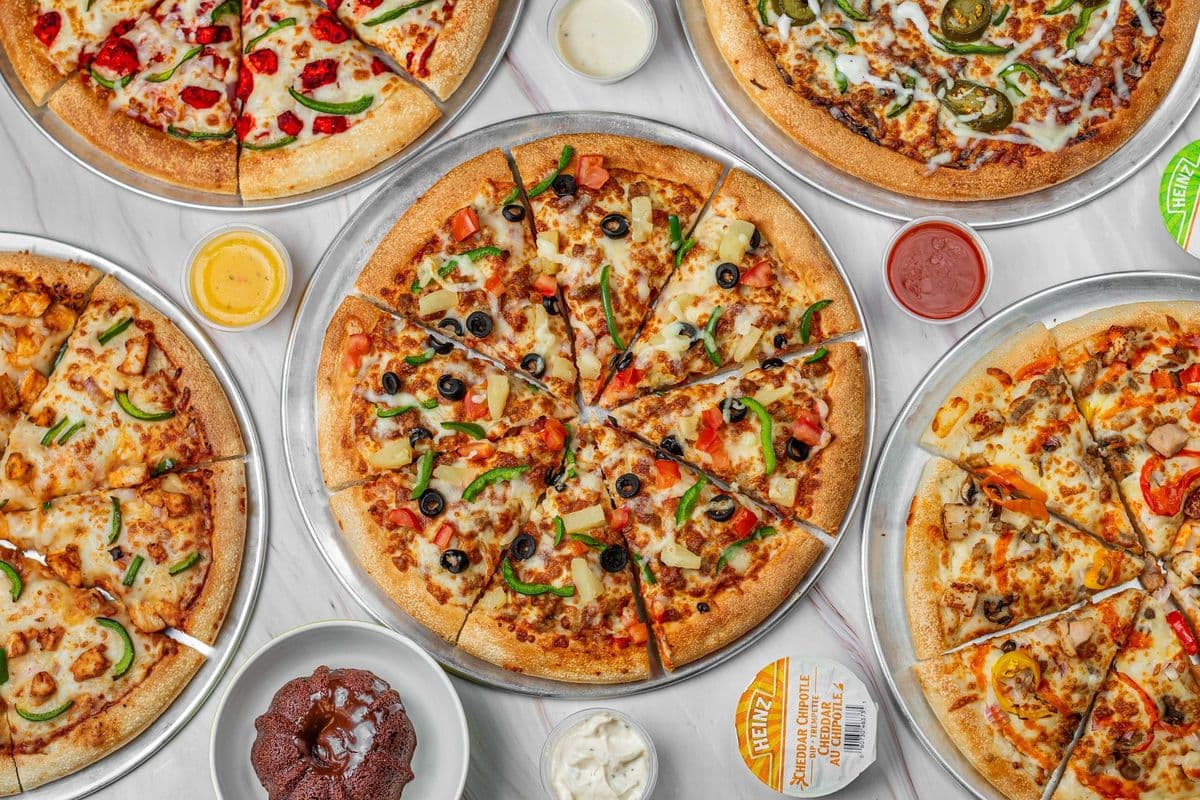 Any Two Large Pizza with Cheesy Bread, Wings (8 pcs), Potato Wedges, and Four Can Pop