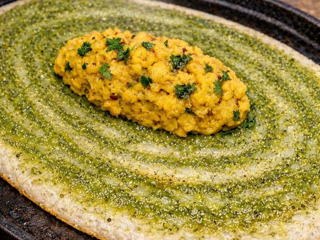 Green Twist Masala Dosa (Single)