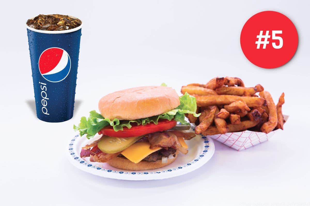 TRIO #5 CHEESEBURGER + FRITES + LIQUEUR