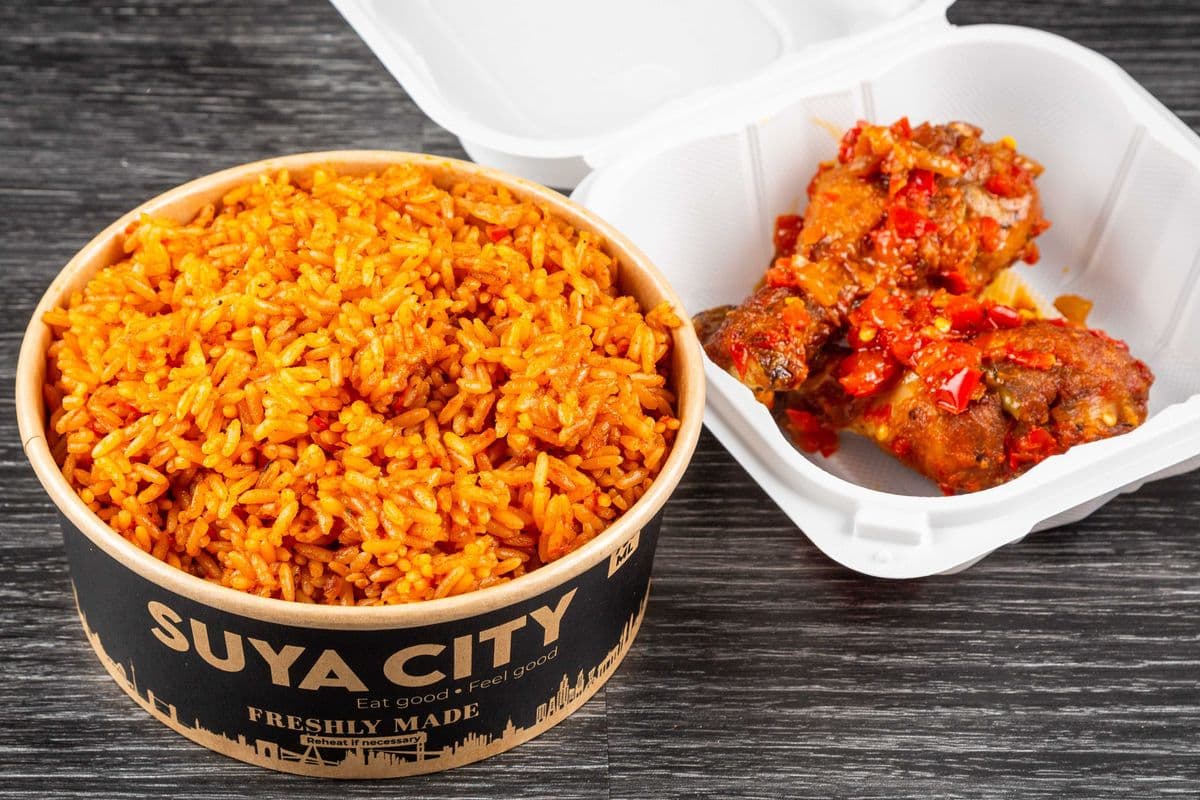 Jollof Rice (NON SMOKY) + Protein Combo