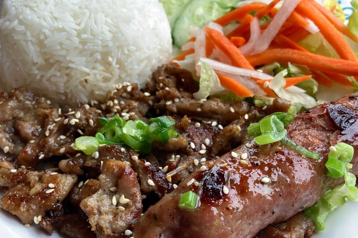 66. GRILLED PORK-SLICES, & HONEY-GARLIC PORK SKEWER