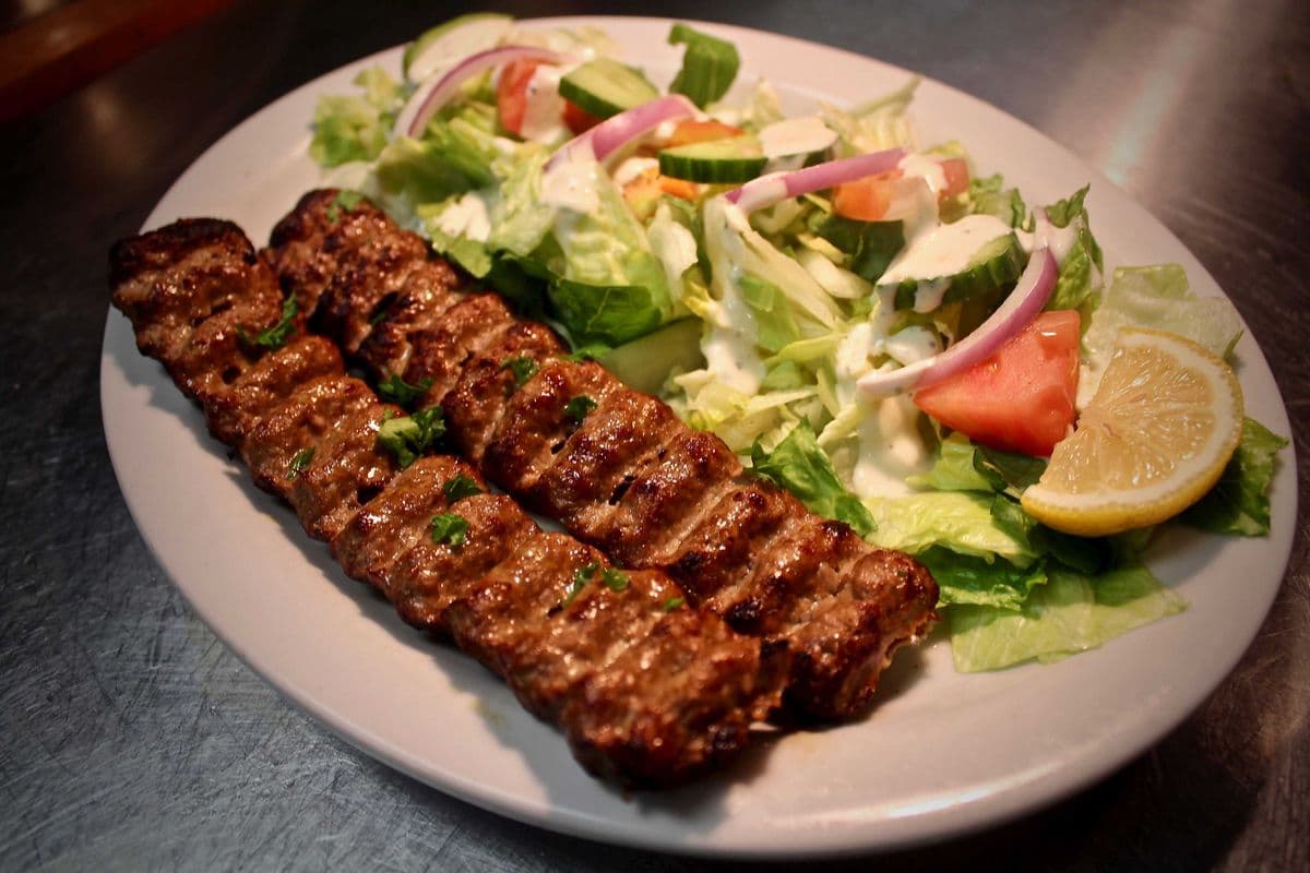 Naan and Kabob (Beef Shami)