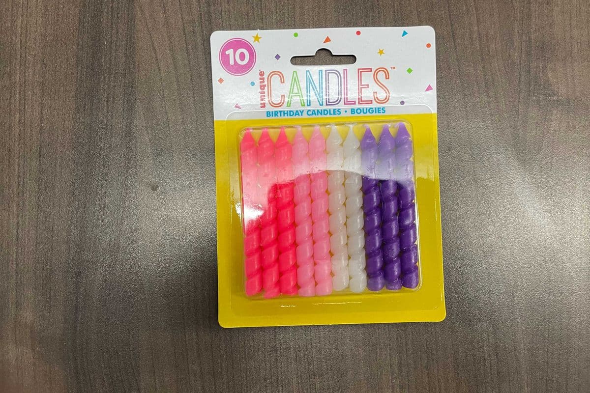 Candle Bday Pink/Purple Spiral 10pk