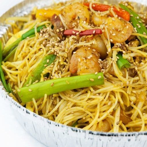 Nouilles Singapour poulet et crevettes / Singapore Chicken and Shrimps Noodles