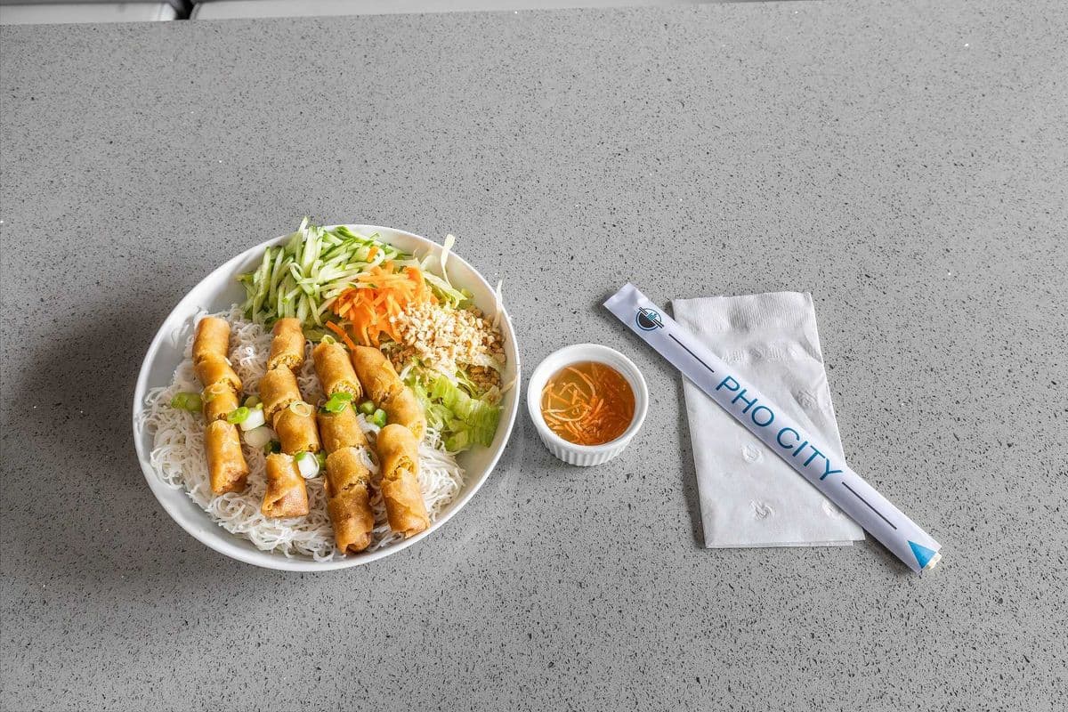B22. Vermicelli with Spring Rolls