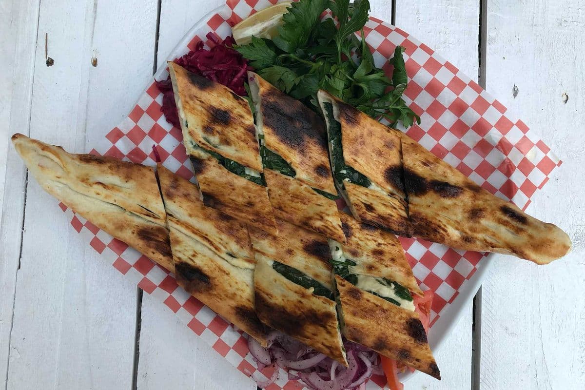 Spinach and Cheese Pide