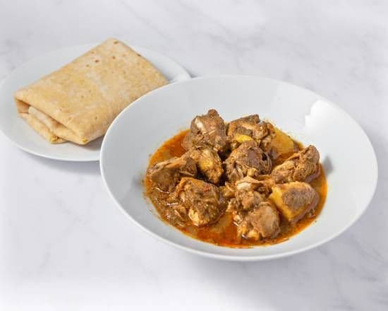 Boneless Chicken Curry Wrap with Dhal Puri
