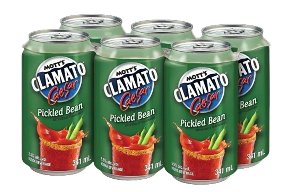 Motts Clamato Caesar Pickled Bean 341ml 6pk Can