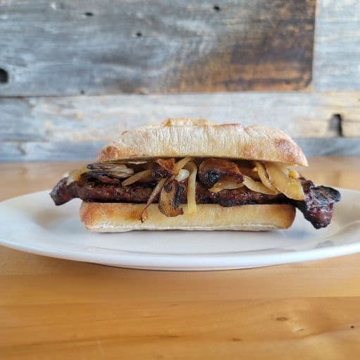 NY Steak Sandwich (Halal) and One Side