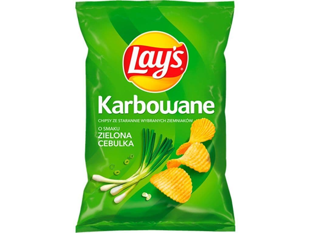 Lays Wavy Green Onion Poland Potato Chips 120g