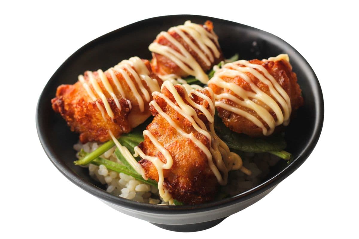 Mini Karaage Mayo on Rice