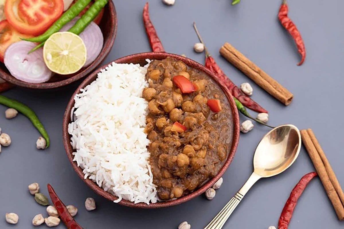 White Channa Rice Bowl