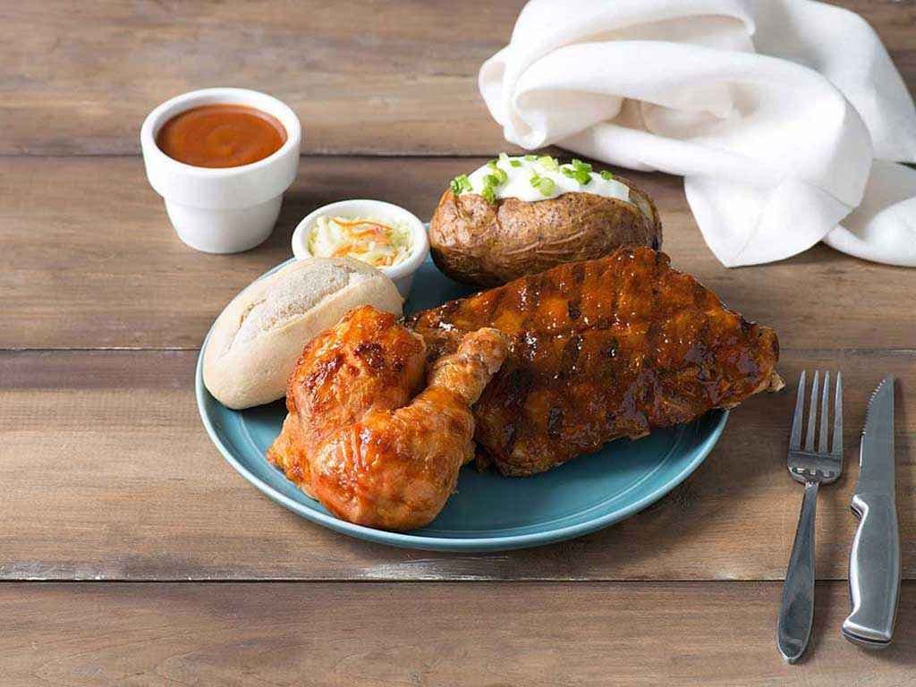 1/2 Rack Back Ribs & Quarter Chicken