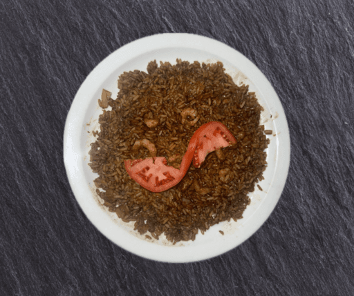 Riz frit aux crevettes - Complet