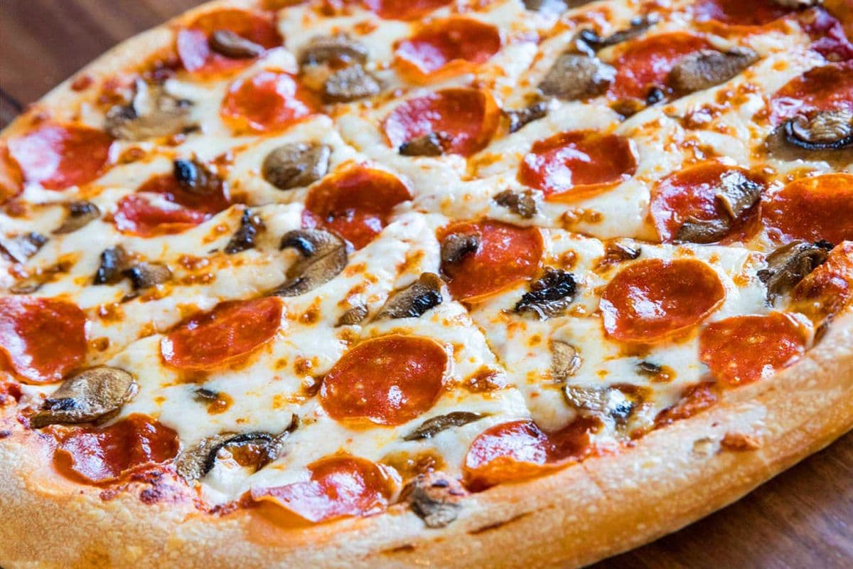 8" Bacon, Mushroom, and Sausage Pizza