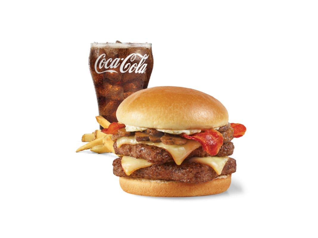 Garlic Mushroom Bacon Cheeseburger, Double Combo - Small