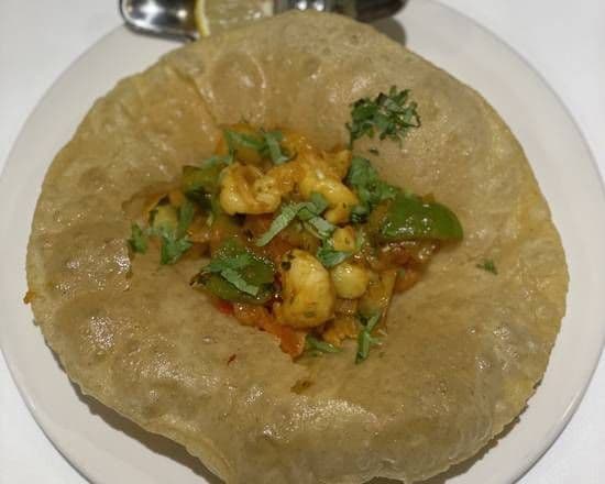 Crevettes sur Poori / Shrimps on Poori