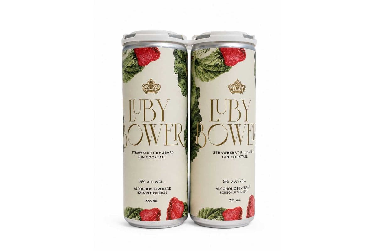 Luby Bower Strawberry Rhubarb Gin Cocktail 4pk (MADE IN CANADA) (1 x 355ml)