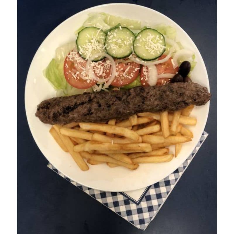 Homemade Beef Kebob Fries Dinner