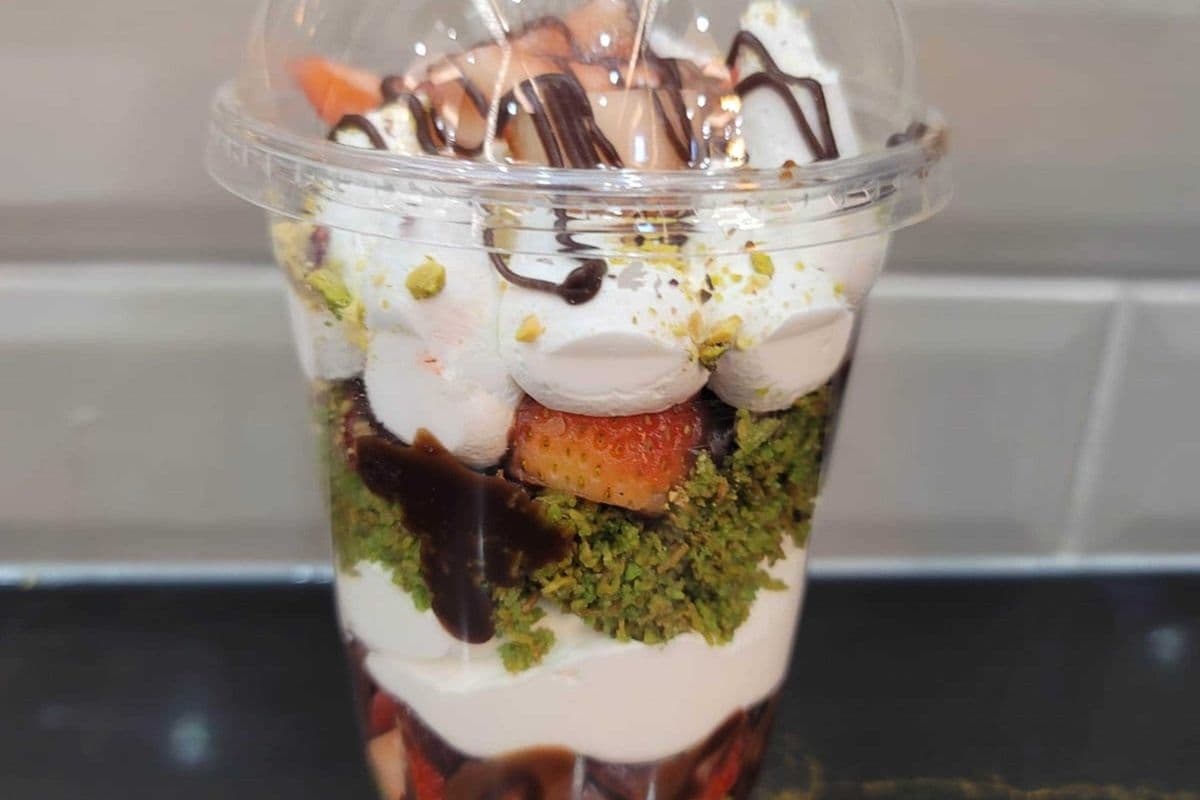 Strawberry Pistachio Kunafa Cup