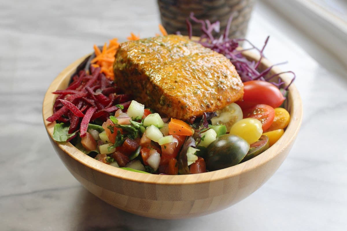 Roasted 4 oz Salmon Meal Salad