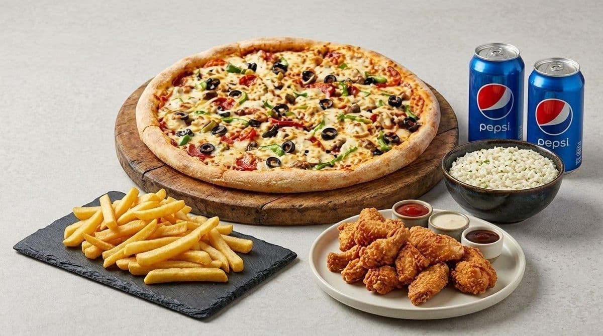 Combo #6 â Pizza Petite + 12 ailes ou 15 croquettes + 2 Pepsi