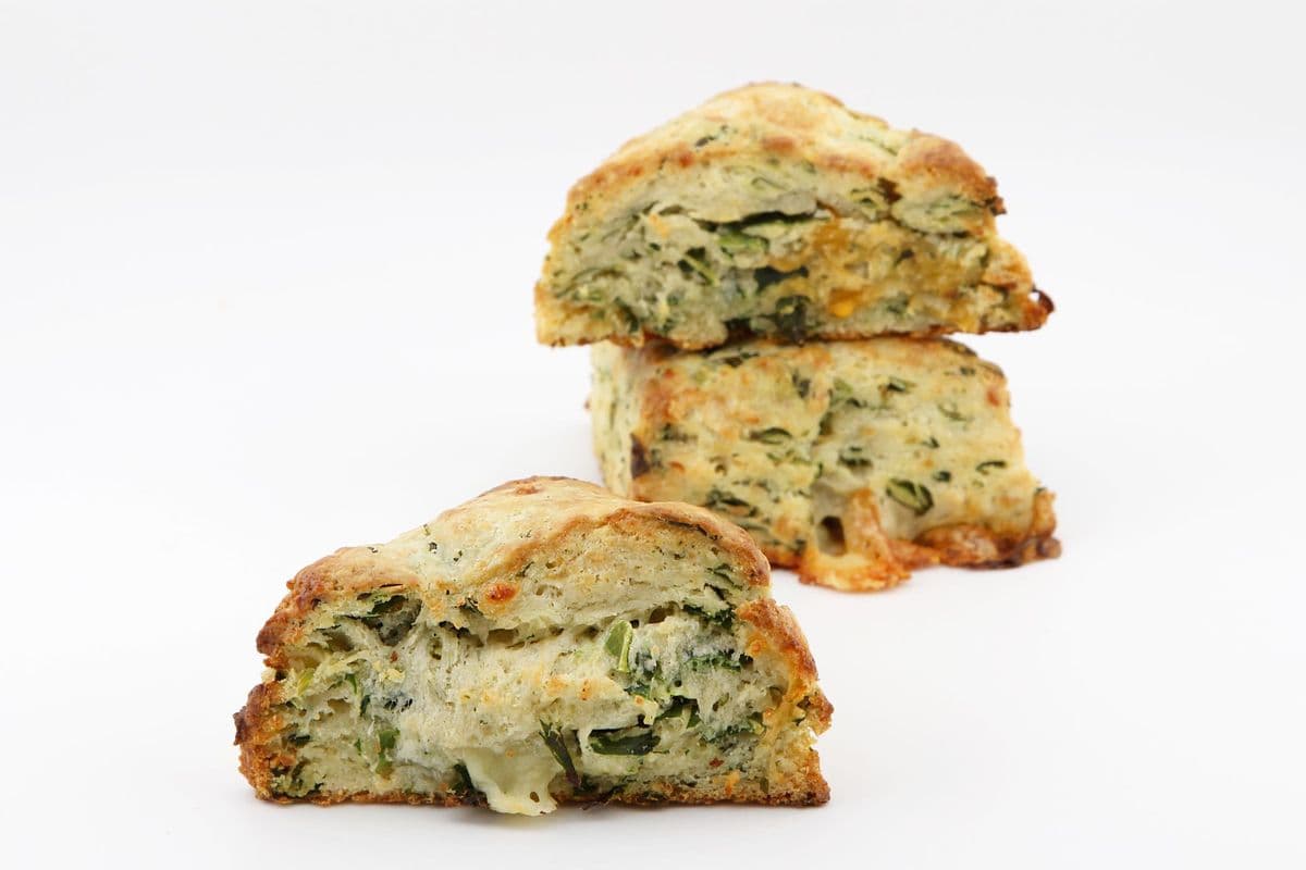 kale and cheddar cheese scone