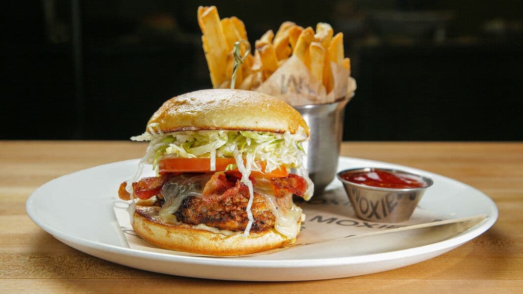 Blackened Chicken Burger & Fries