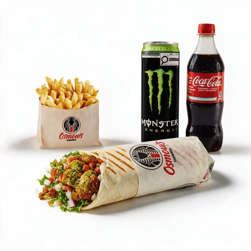 SHAWARMA WRAP COMBO (Bottled Coca Cola® Or Monster Energy®)