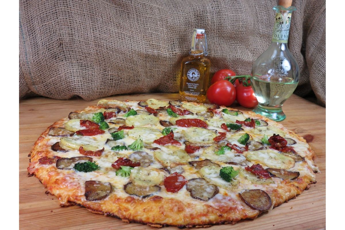 14" Large Vegan Olive Press with Vegan Mozzarella Pizza